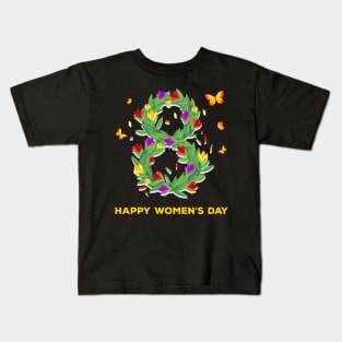 Happy Women's Day Cute 8TH March Kids T-Shirt